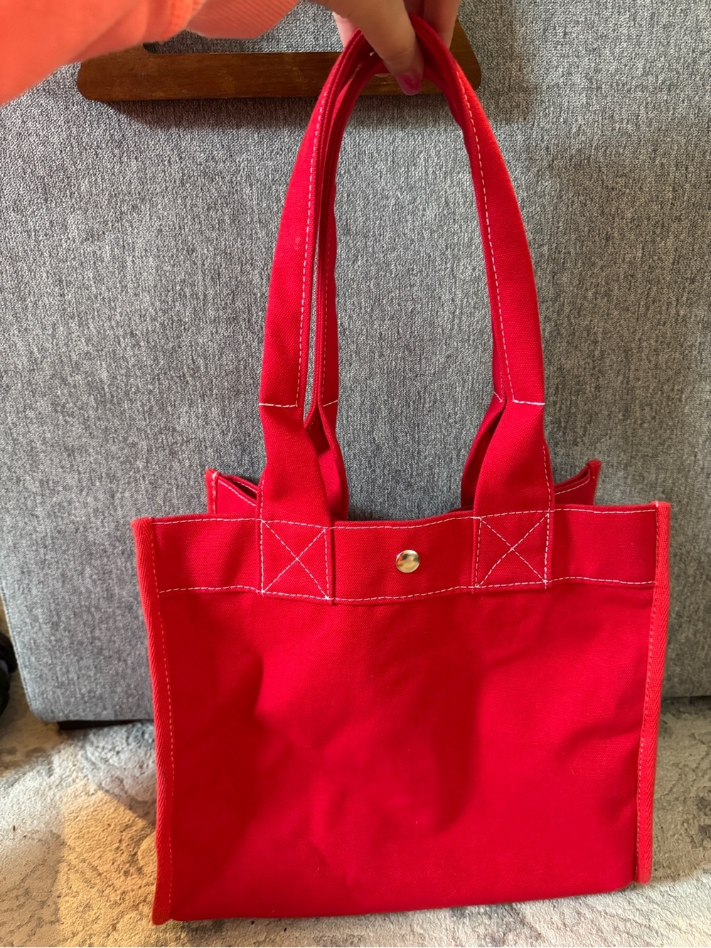 Utility Canvas Tote Bag with Top Snap